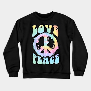 PEACE SIGN LOVE  60s 70s Tie Dye  Costume Crewneck Sweatshirt